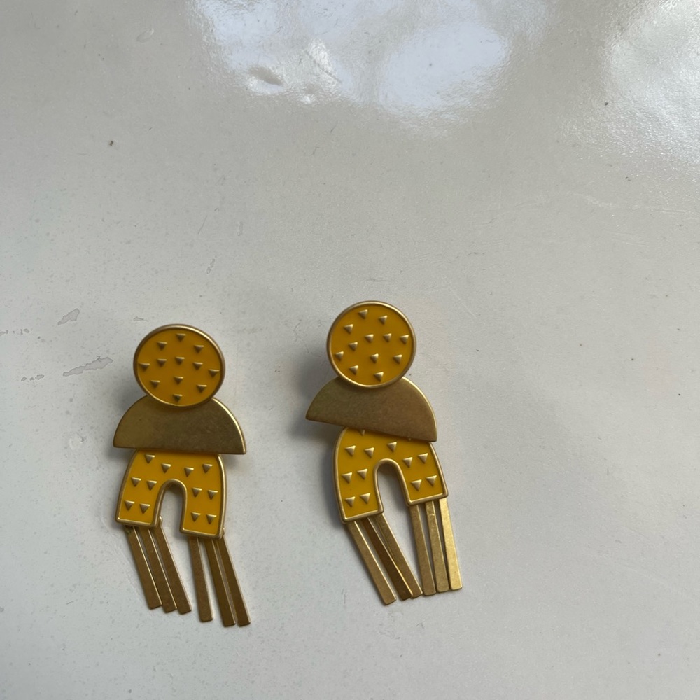 Madewell Statement Geometric Epoxy Chandelier Ear… - image 3